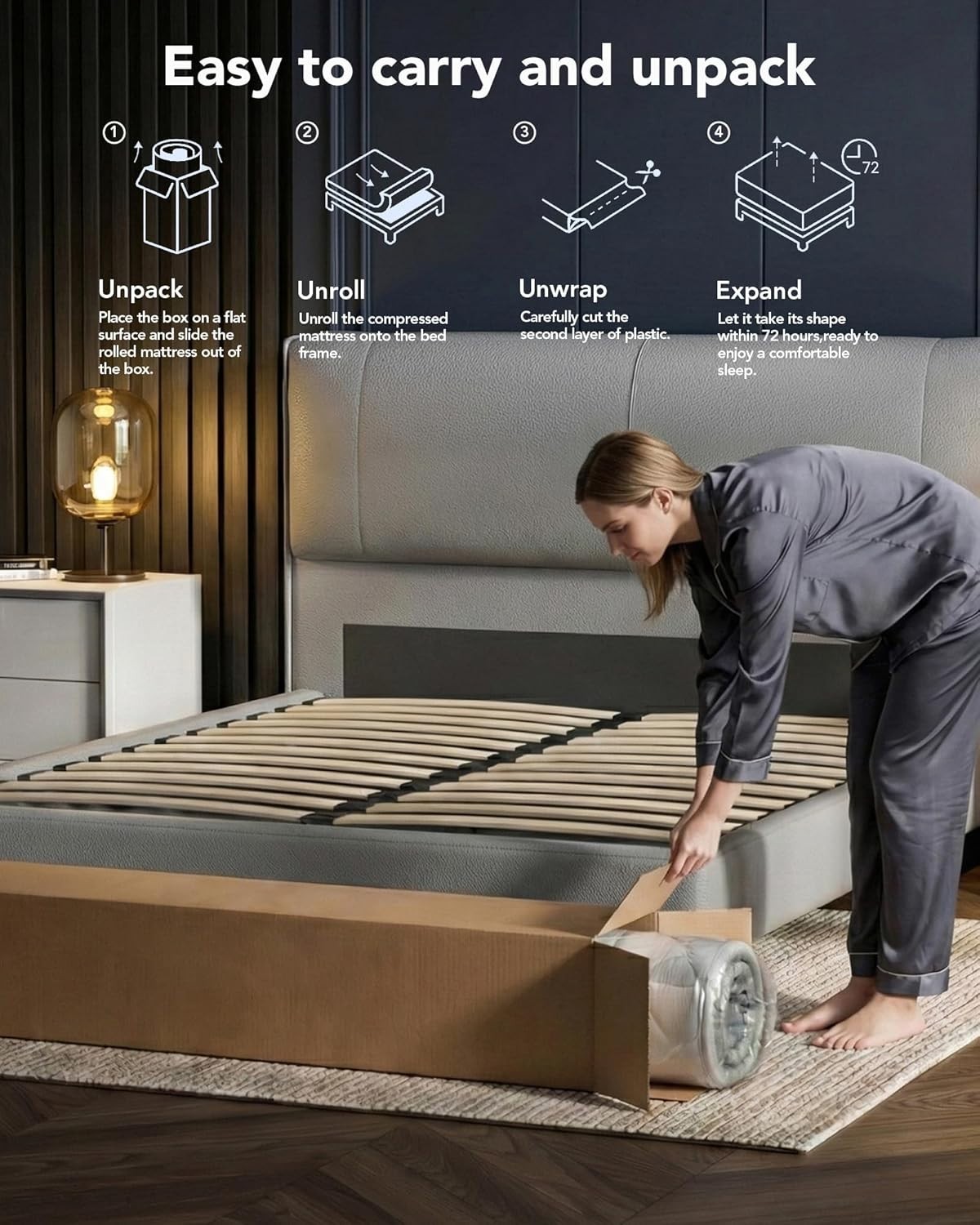 Modern 12″ Hybrid Mattress – Pressure Relief Cooling Gel Foam for Superior Sleep