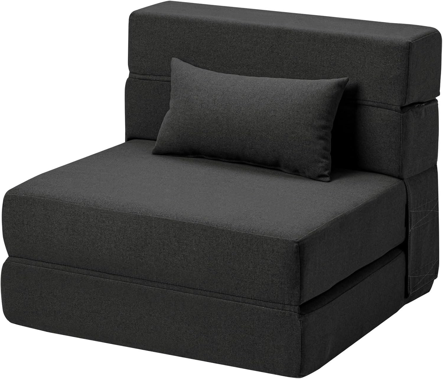 Folding Sofa Bed with Pillow- Convertible Chair Single(28 width), Dark Gray