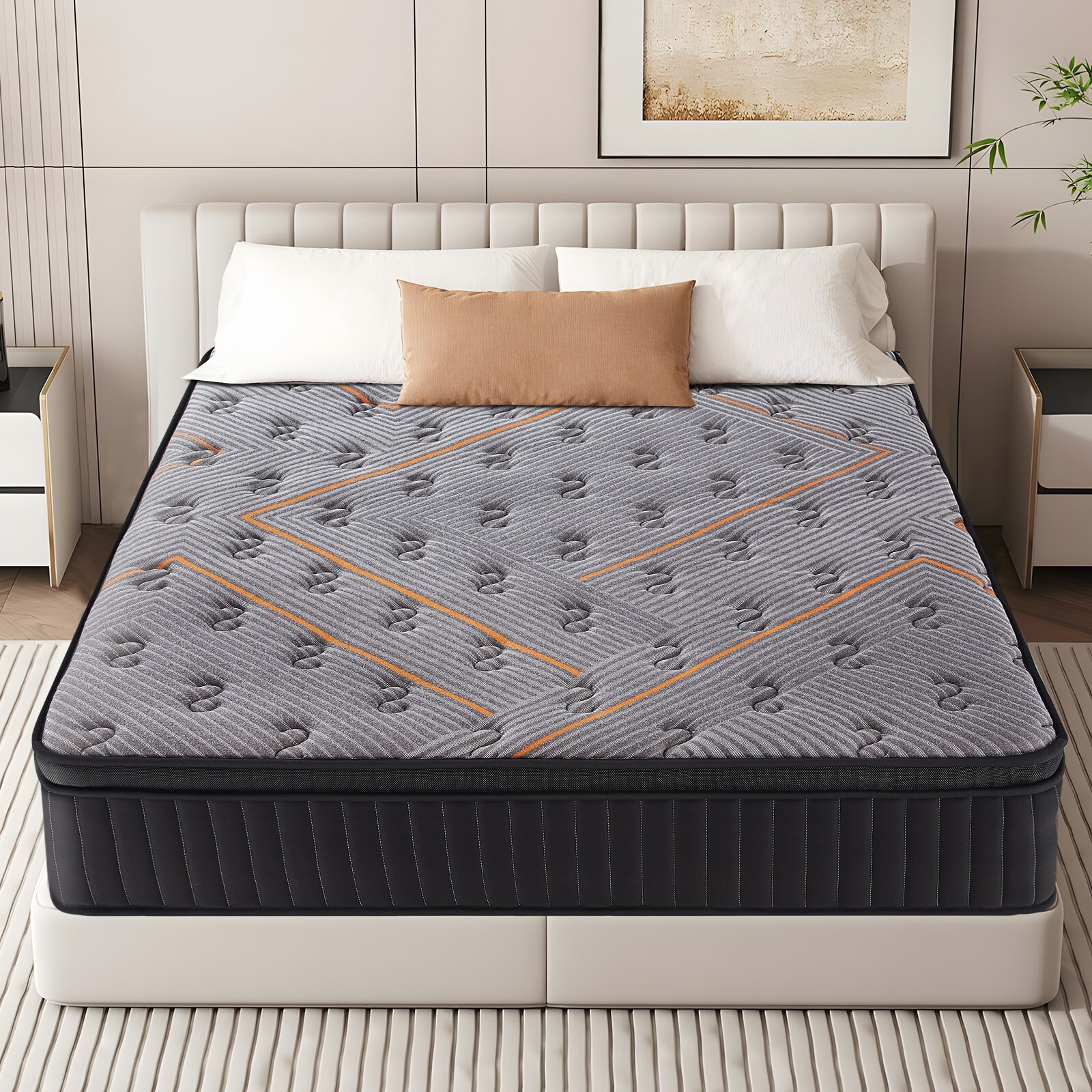 Hbaid 10″ 12″ Pocket Spring Hybrid Mattress, Twin Txl Full Queen King Size