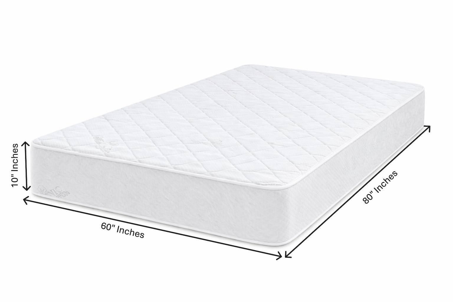 Queen Mattress 10 Inches White – Comfort Plush Euro Pillow Top Cool Memory Fo…