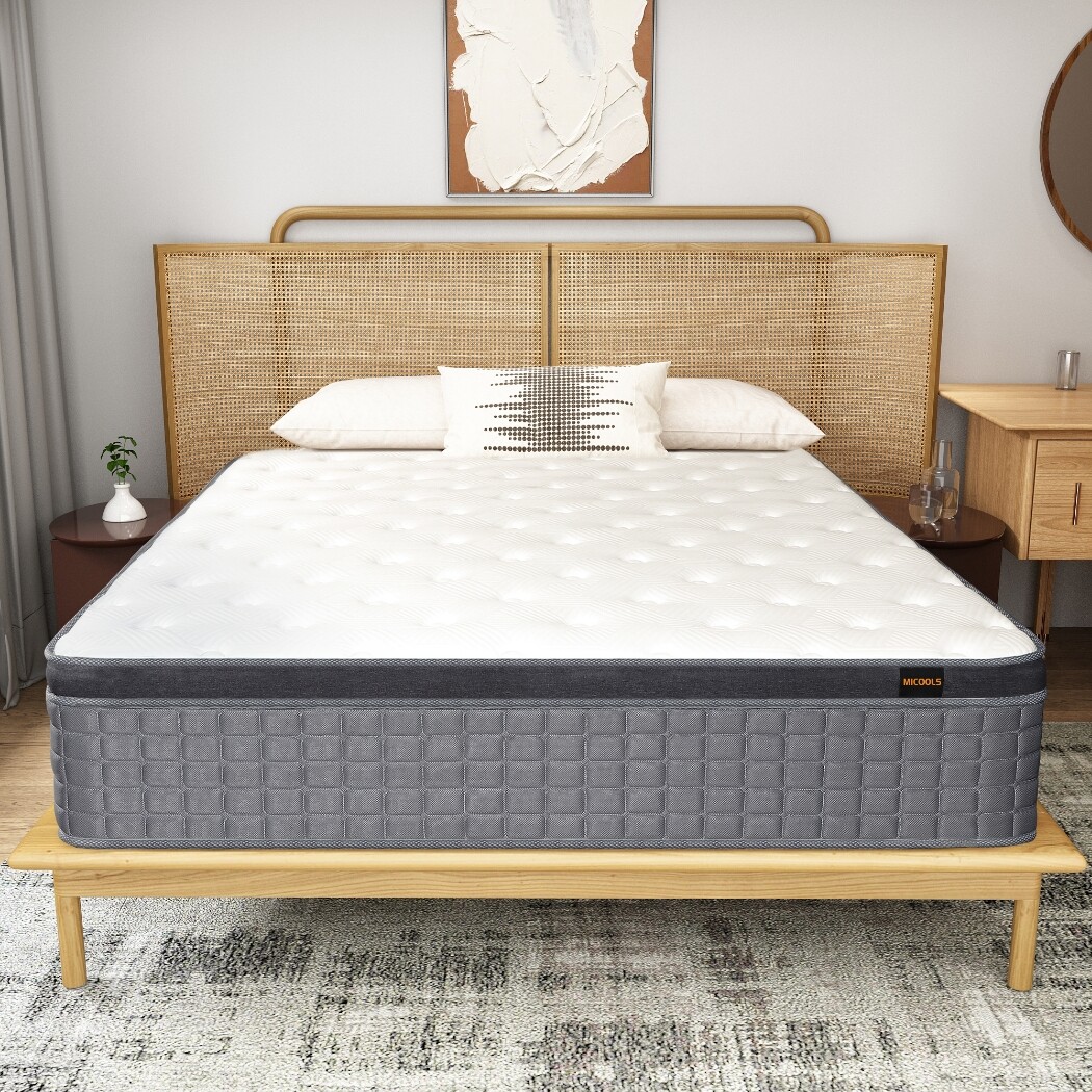 Queen Size Mattress 12″ Twin Full King Bed in a Box Foam Spring Medium Firm