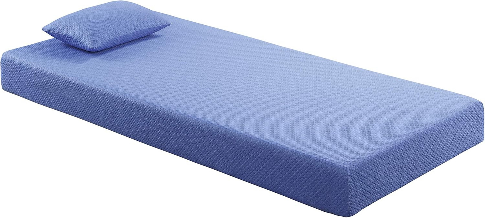 Valente 7-Inch Blue Gel-Infused Memory Foam Mattress Set, Full Size