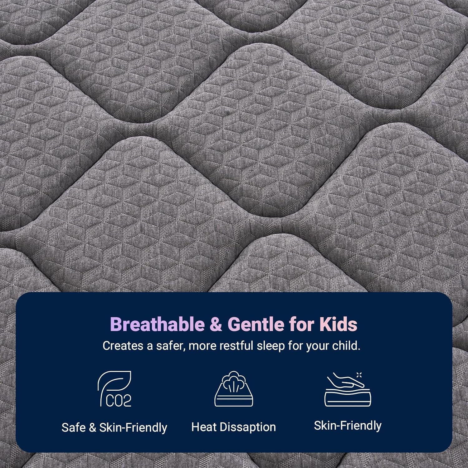 Twin Mattress, 6 Inch Twin Size Mattress in a Box for Kids, Medium Firm Hybrid M