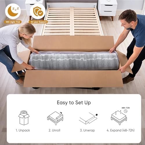 10″ Colchones TWIN Size De Espuma 10 Pulgadas Memory Foam Mattress Cooling Bed
