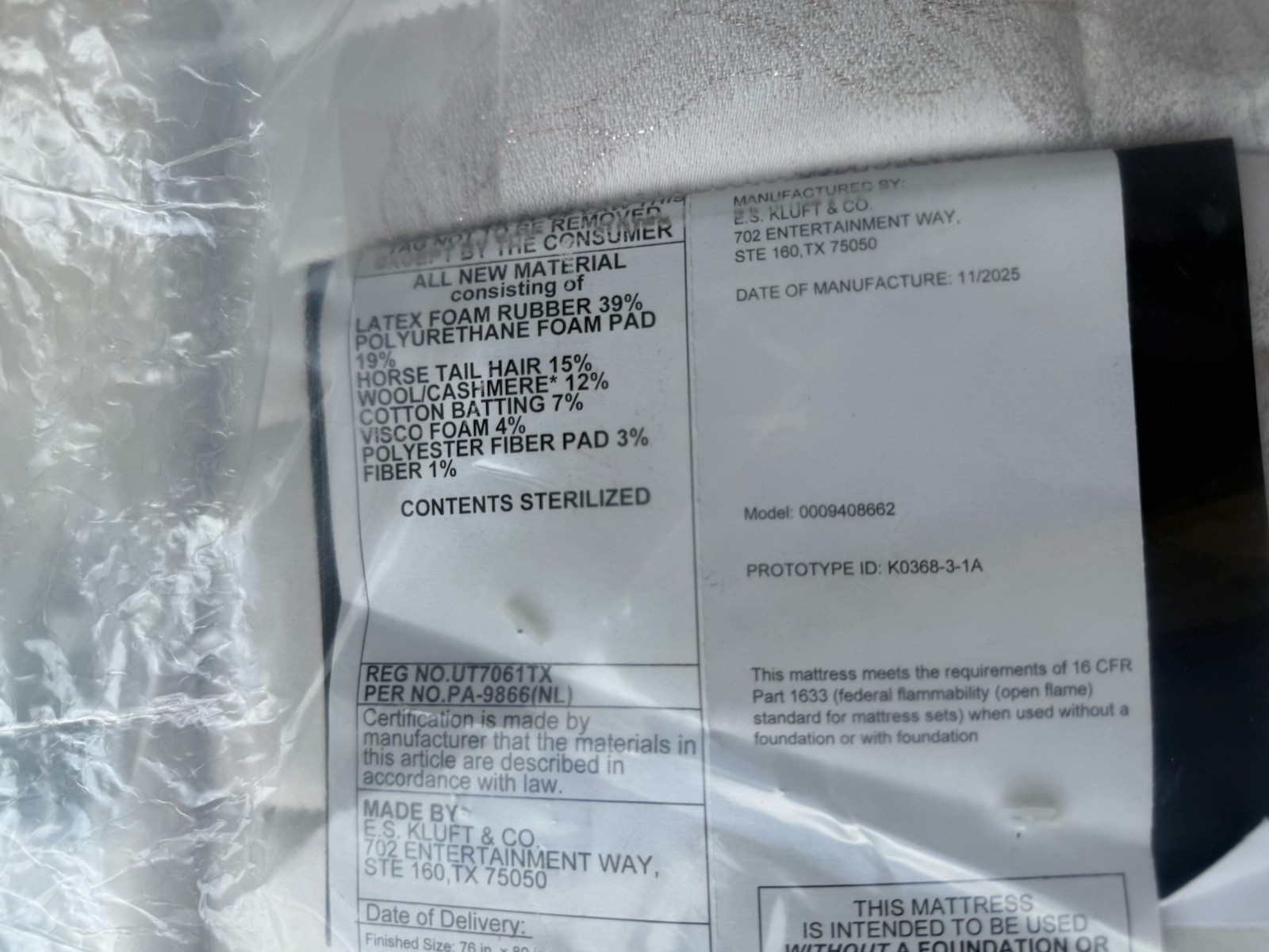 AIRELOOM KING HOTEL HANDMADE COPPERTECH II SILVER PTOP PLUSH MATTRESS NEW SHIP
