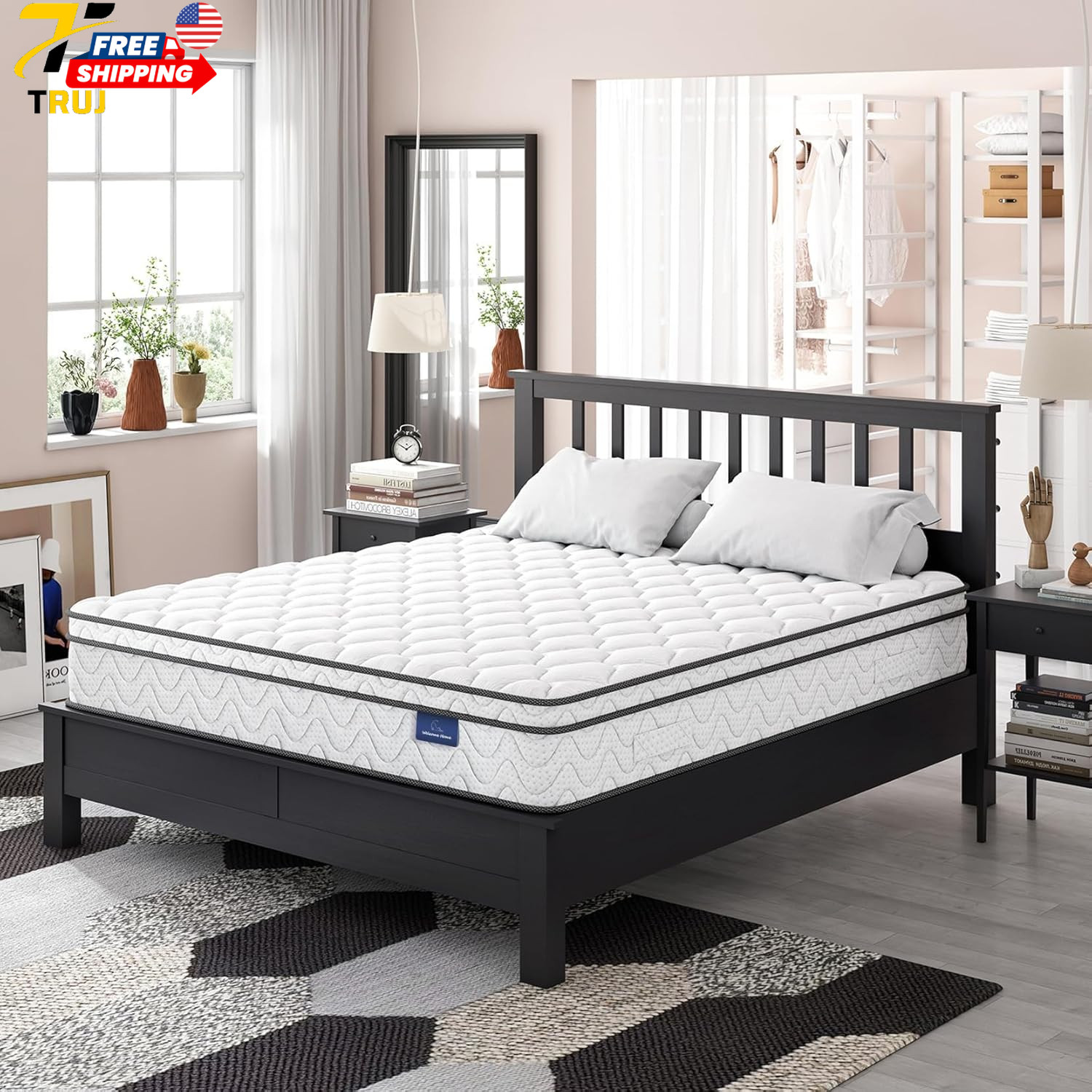 Twin XL Mattress 10 Inch Hybrid XL Twin Mattress in a Box Extra Long Twin Inn
