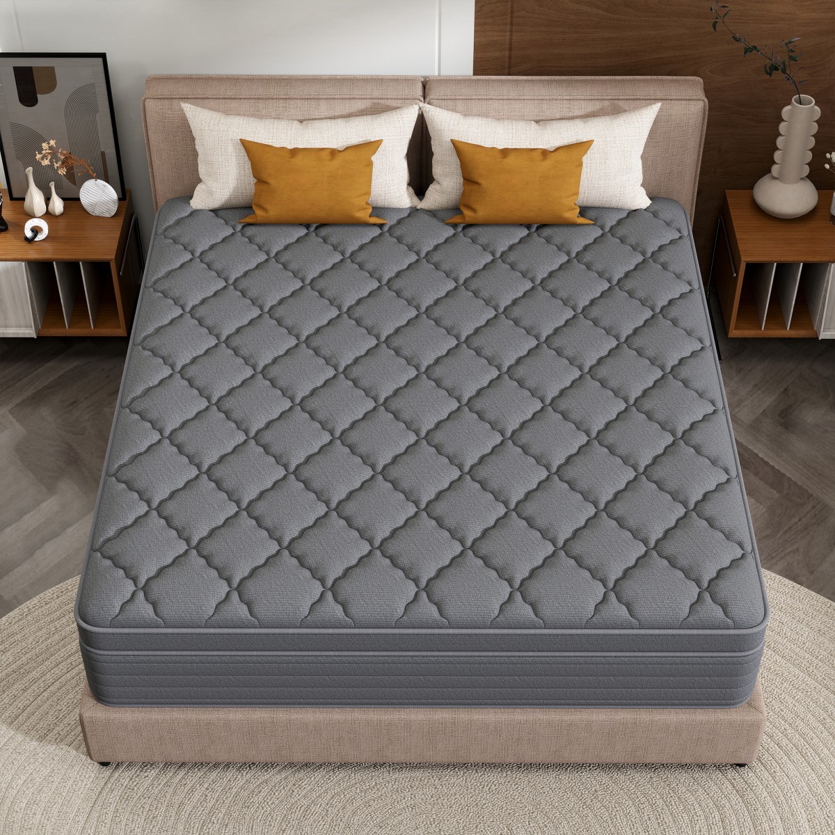 12″ 14″ Mattress in a Box Gel Memory Foam Pocket Spring Twin Full Queen King
