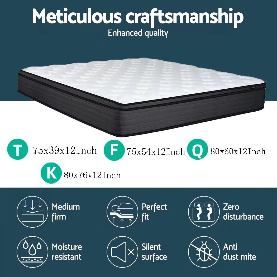 AICEHOME 12 Inch Luxury Mattress Twin Full Queen King Bed Size Mattress in a box