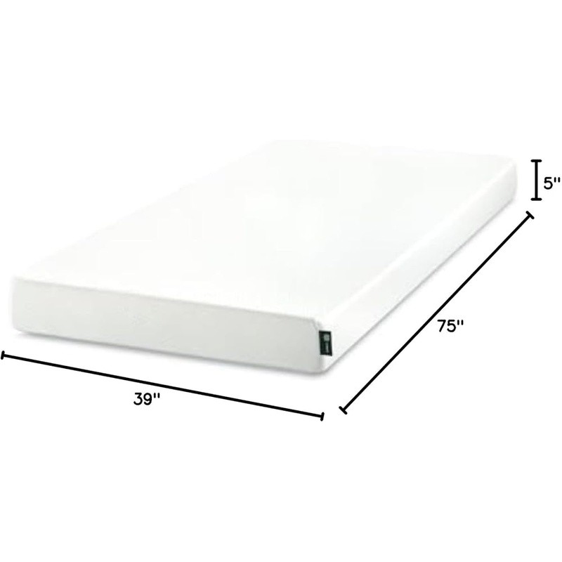 5 Inch Twin Green Tea Memory Foam Mattress Fiberglass free Medium Firm