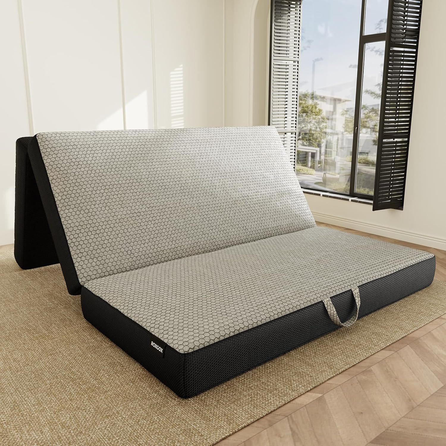Memory Foam Trifold Mattress, Full Portable Floor Bed 6 Inch, Foldable Mat with