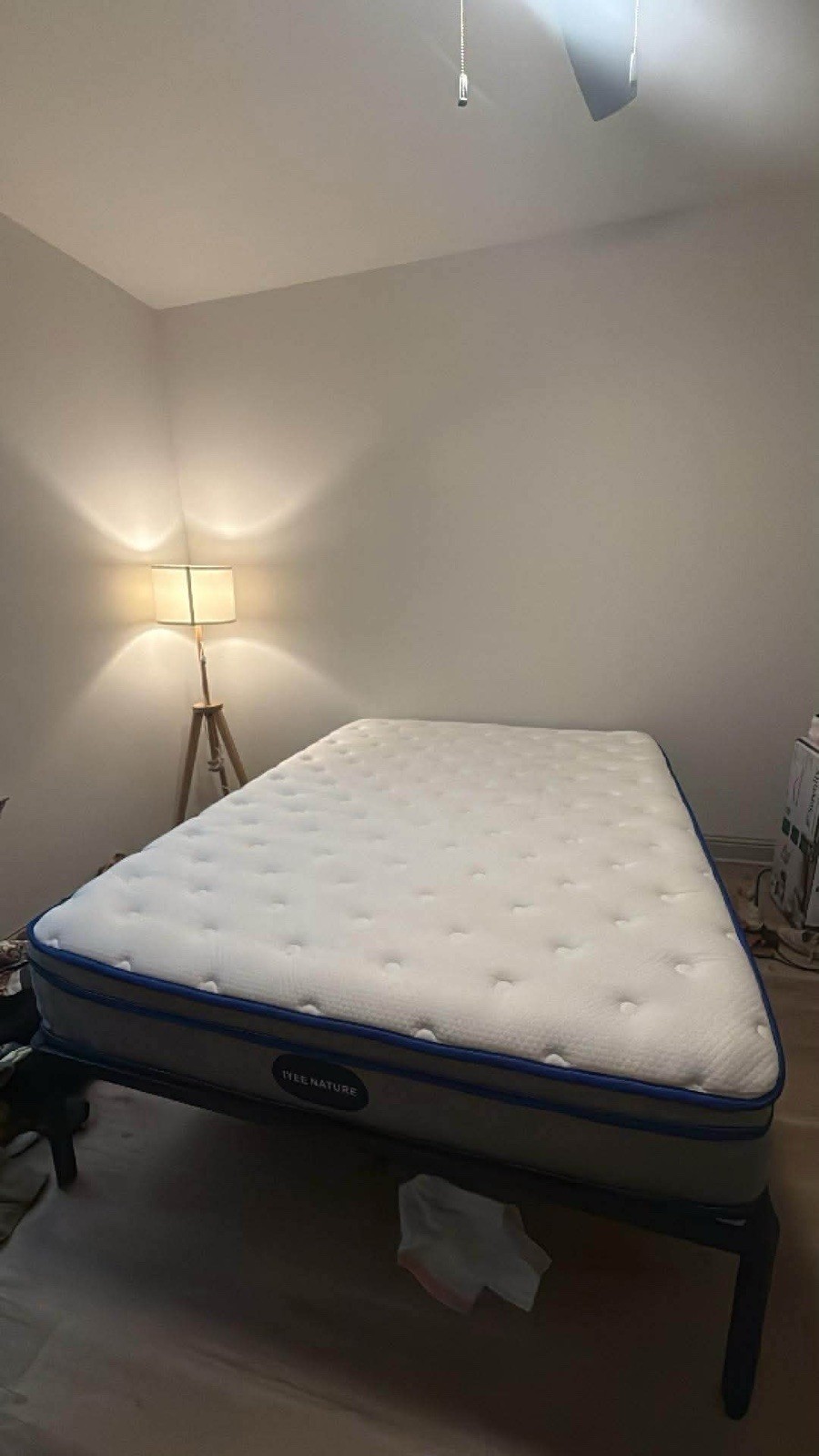 IVEE NATURE White Mattress with Blue Trim for Adults Bedroom Rectangle