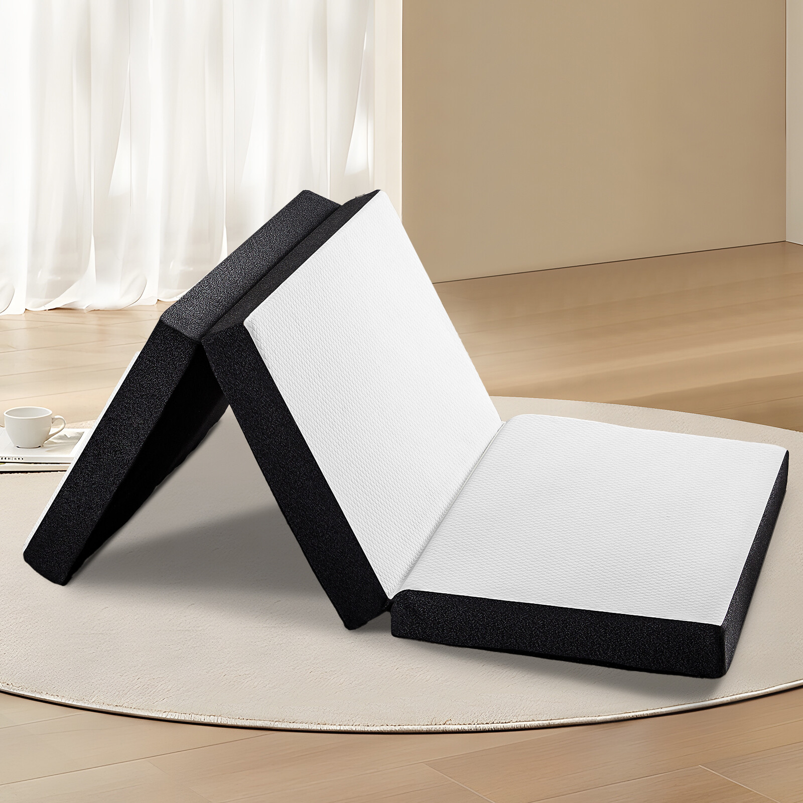 Tri-fold Memory Foam Mattress, Portable Floor Bed, Foldable Mat for Bedroom