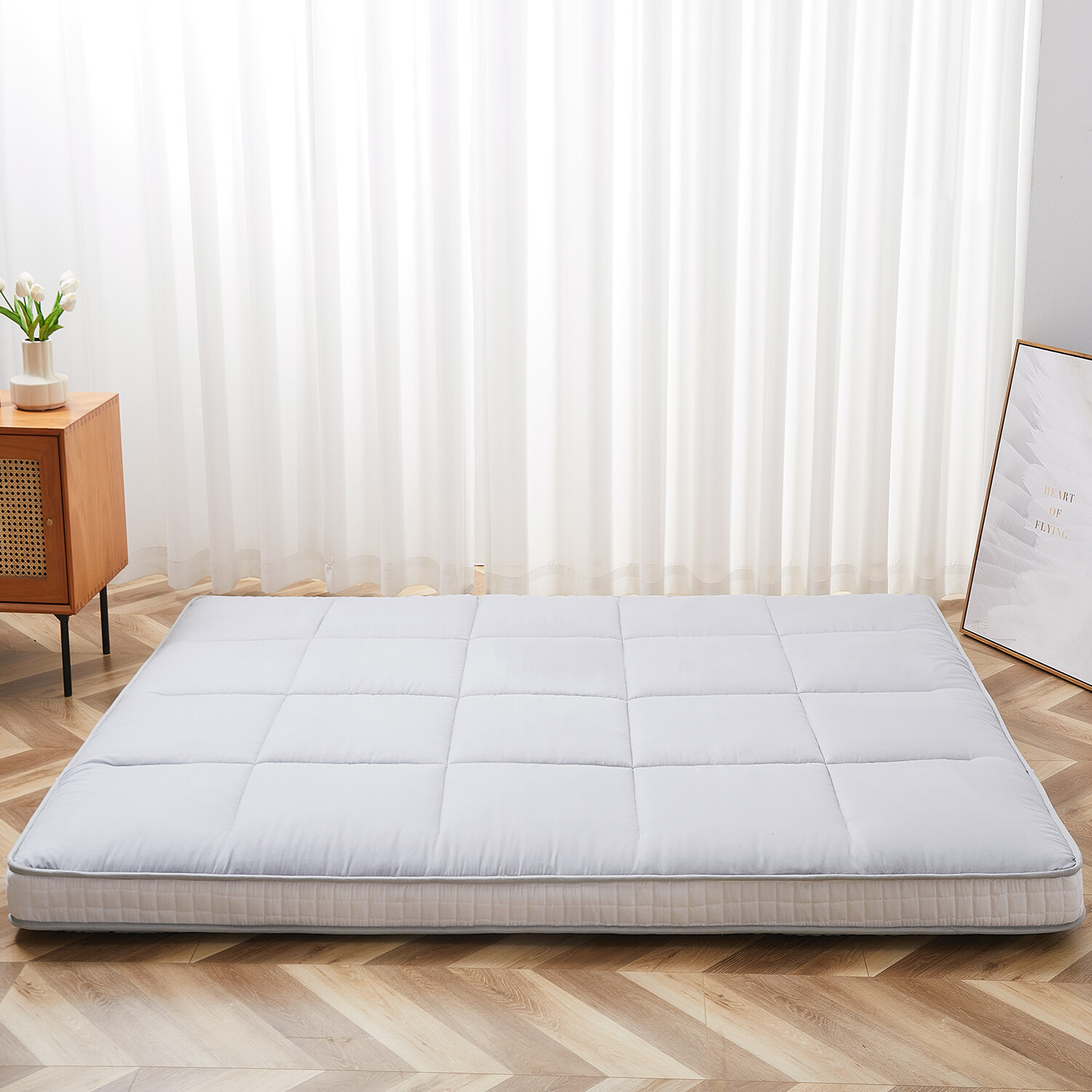 Futon Floor Mattress Japanese Traditional Shiki Futon Twin Size Pad Roll Up Mat
