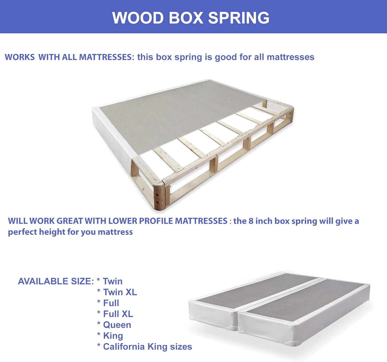 Greton Fully Assembled Low Profile Split Wood Boxspring/Foundation for Mattress,