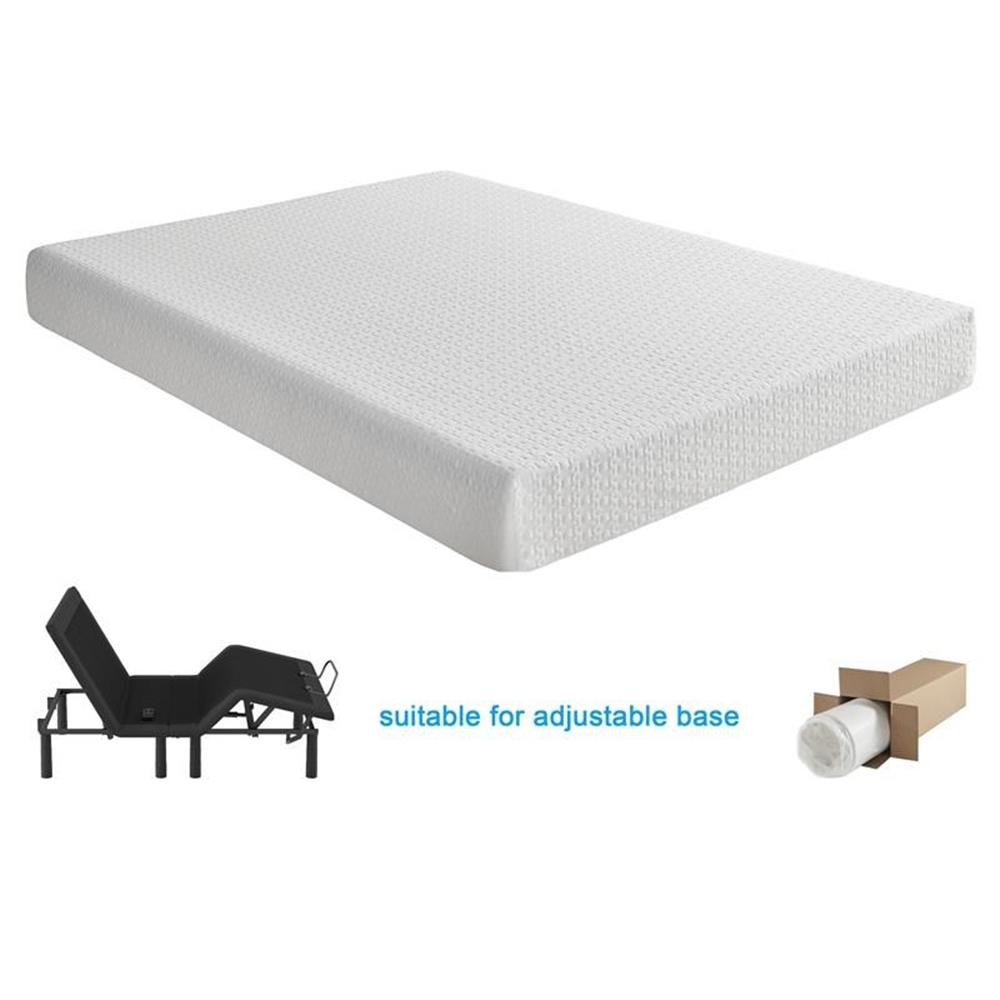 Lexicon Homelegance Bedding 8″ Modern Fabric Full Gel Memory Mattress in White