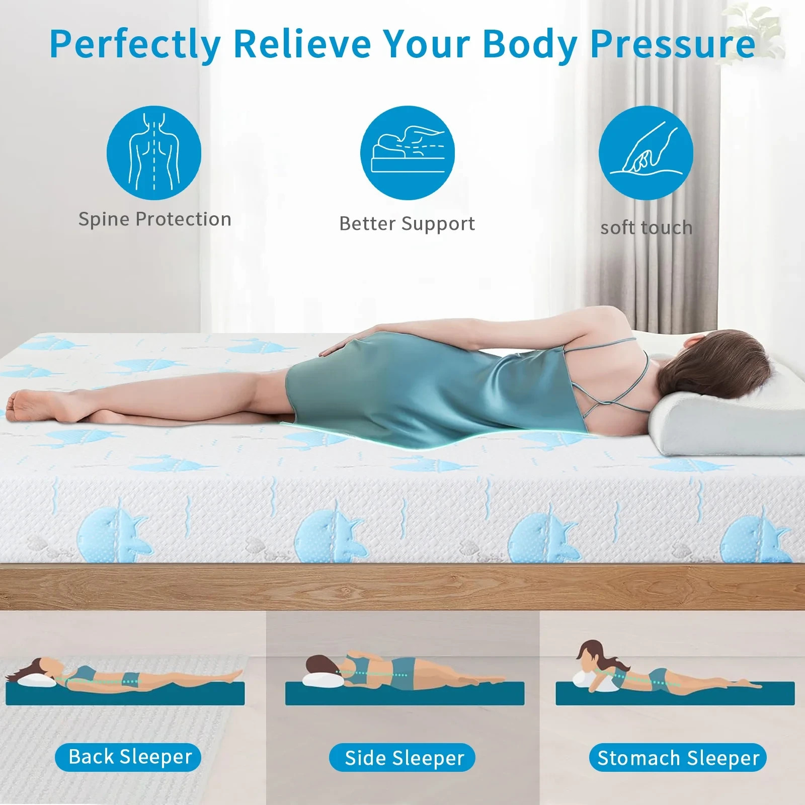 5Inch 6 Inch Gel Memory Foam Mattress in a Box Twin Txl Full Queen Size Mattress