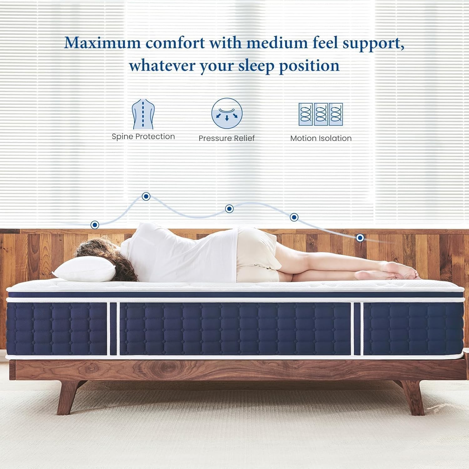Coolvie Twin XL Mattress 12in Hybrid Memory Foam Pocket Coils