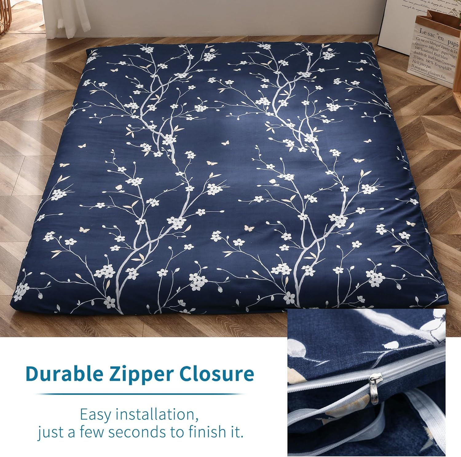 Mattress Cover for Traditional Japanese Futon Mattress, Queen, Star