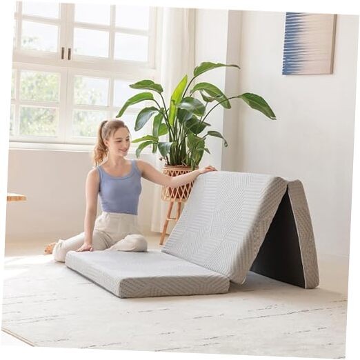 Tri-Fold Memory Foam Topper, 4 inch Single Folding Small Single 4 Inch
