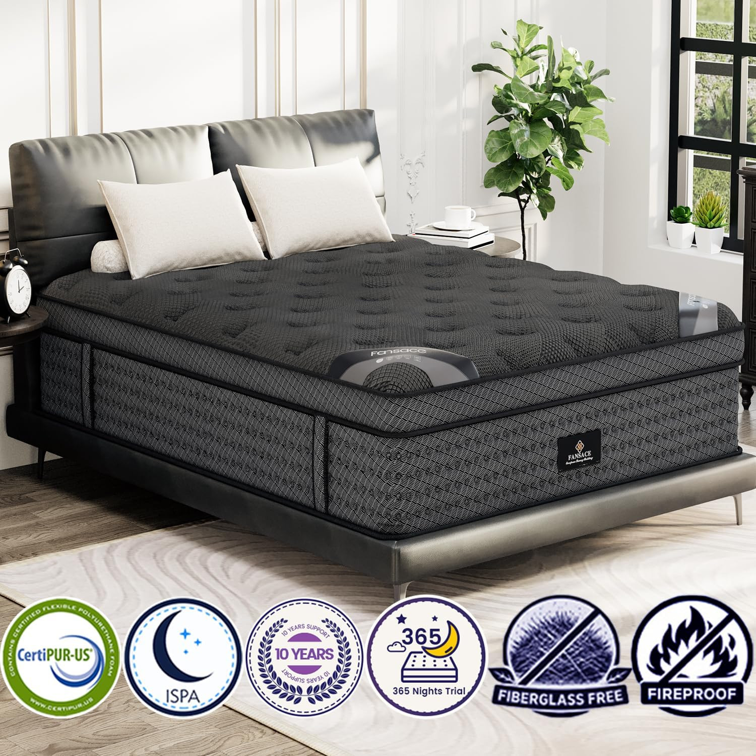 Firm King Size Mattress (High-End Upgraded) Hotel-Level Luxury 14 Inch Hybrid Ki