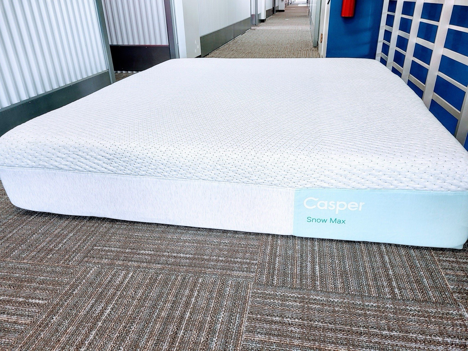 Casper Snow Max Mattress White Light Blue Rectangle Adults Bedroom