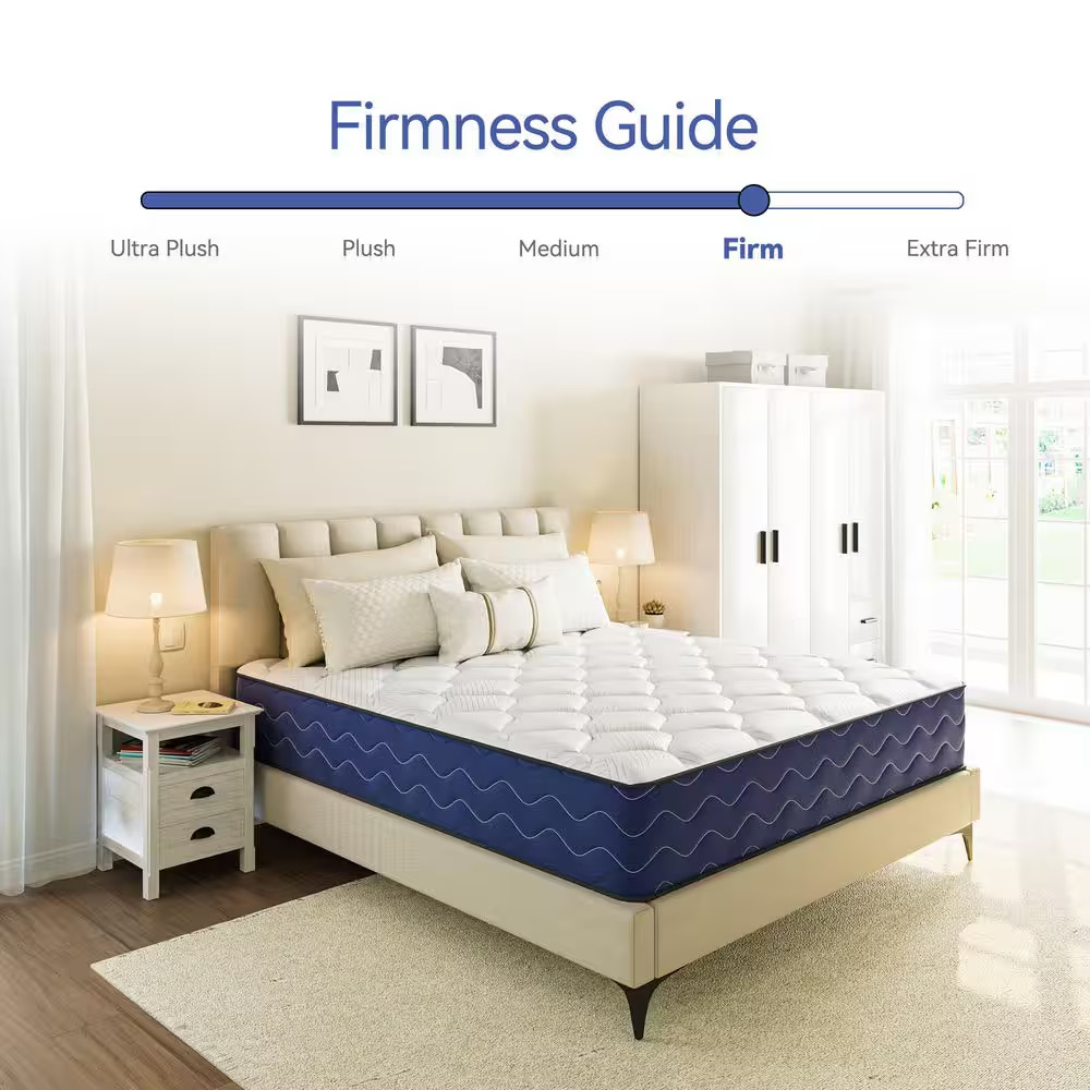 QUEEN Size Firm Memory Foam 12 In. Motion Isolation Innerspring Mattress