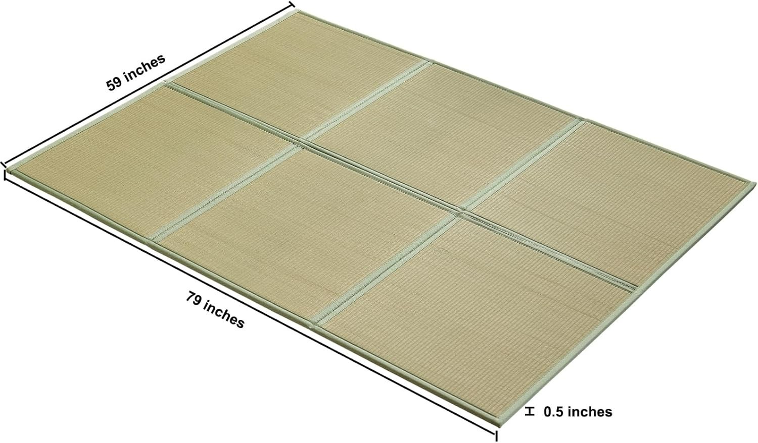 Japanese Tatami Mat 100% Rush Grass Mattress Queen 79”x60” Folding#1037GY1