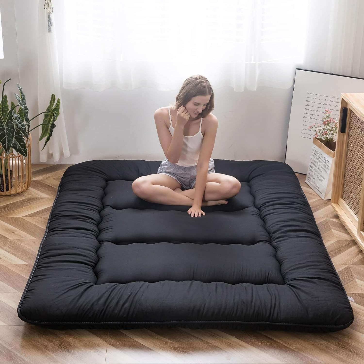 MAXYOYO Japanese Floor Mattress Futon Mattress, 4″ Thicken Tatami Mat #3426PUP1