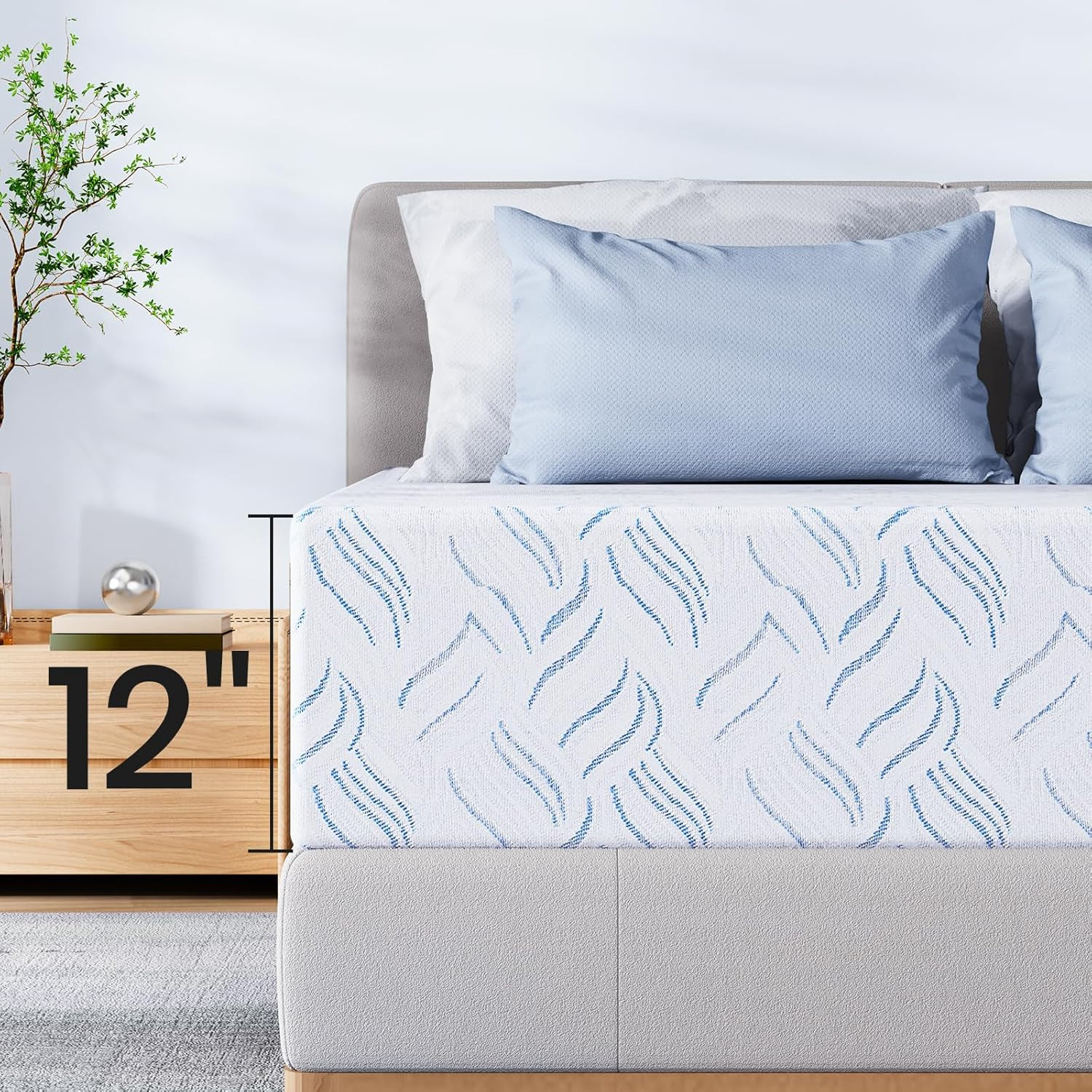 Full Size Memory Foam Mattress, 12 Inch Cooling Gel Bed in a Box, Foam Mattress