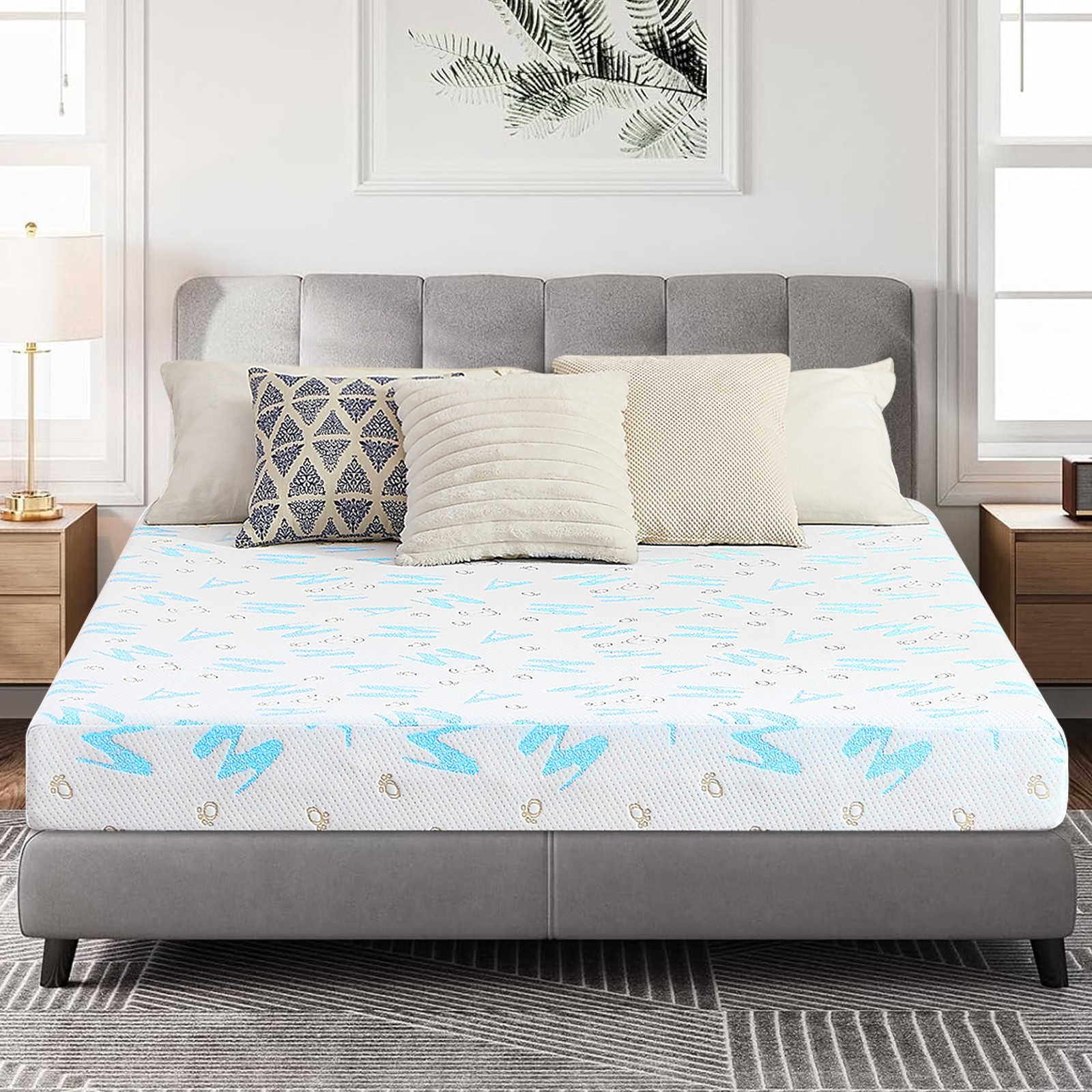 5″ 6″ Twin XL Cooling Gel Memory Foam Mattress with Removable Cover Bed in a Box