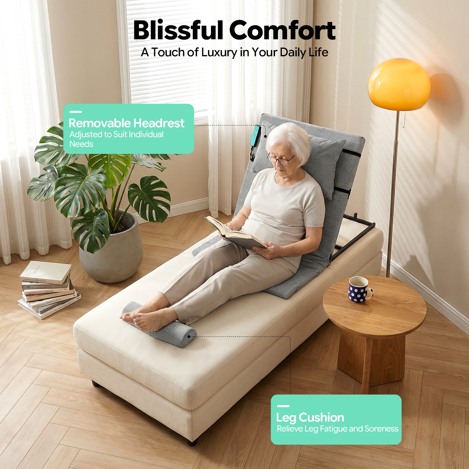 Electric Assisted Wake-up Relax Bed Electric Lifting Mattress Bed Backrest Grey