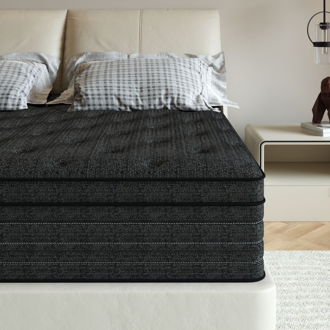 12″14″ Mattress in A Box Innerspring Memory Foam Twin Full Queen King Cool Black