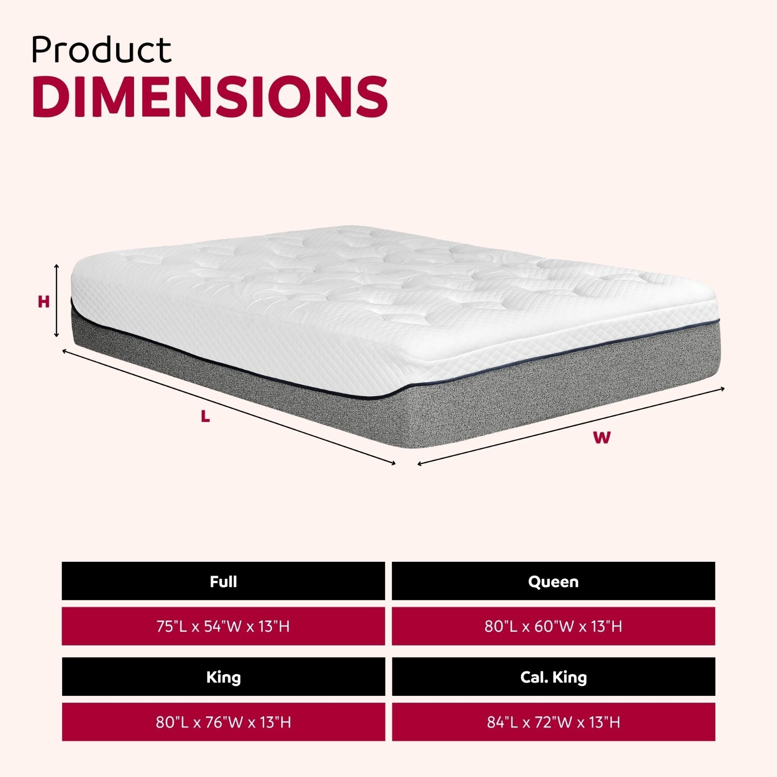 13 In. Full Size Gel Memory Foam Mattress in a Box, Soft Tight Top Mattress