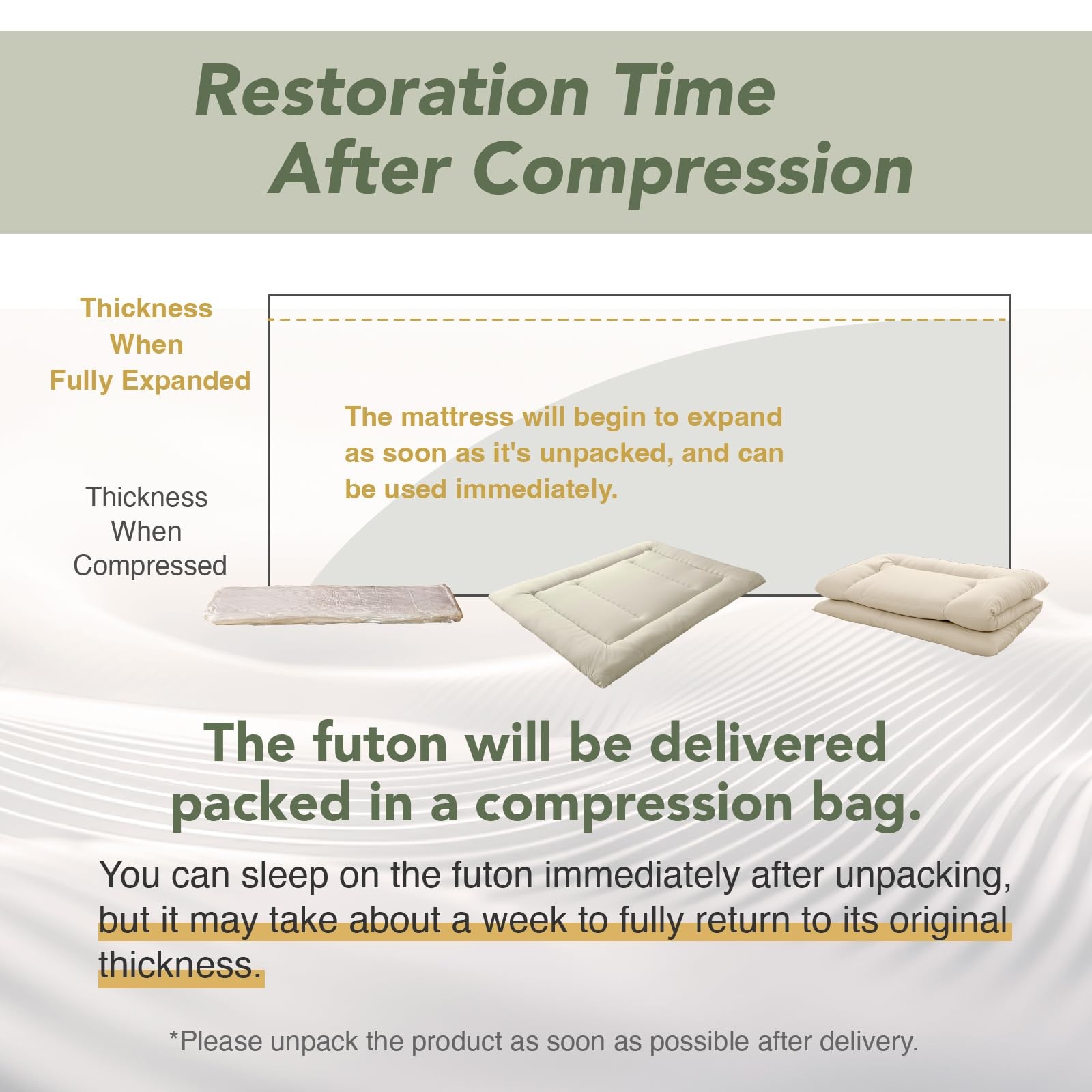 Japanese Futon Floor Mattress, Firm-Core SHIKIBUTON, Made in Japan, Twin