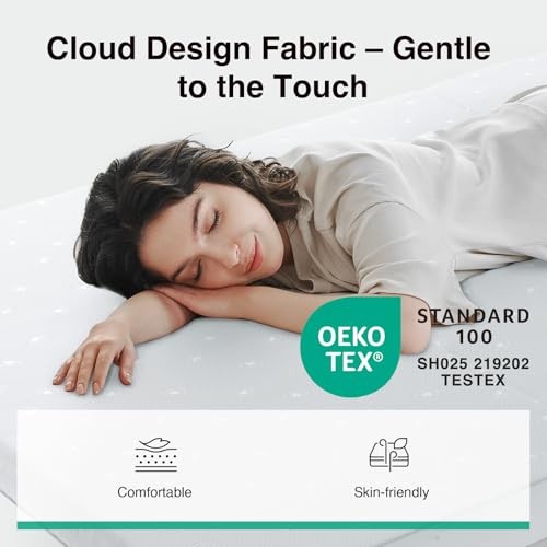 Novilla Foldable Mattress Single Size Comfort Foam Trifold Mattress Cloud Cover