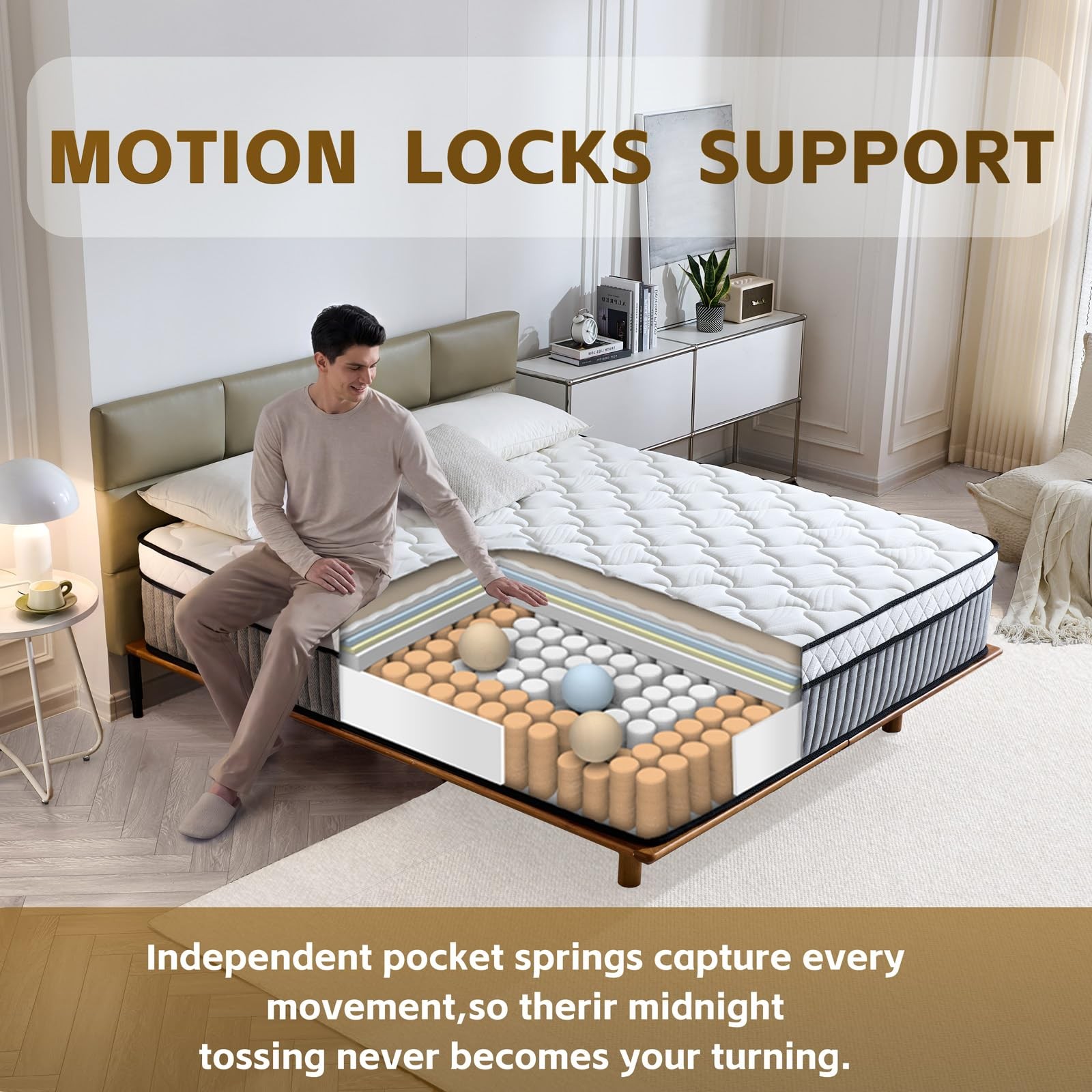 Twin Mattress, 10 Inch Twin Size Mattress,Hybrid Mattresses in a Box with Mem…