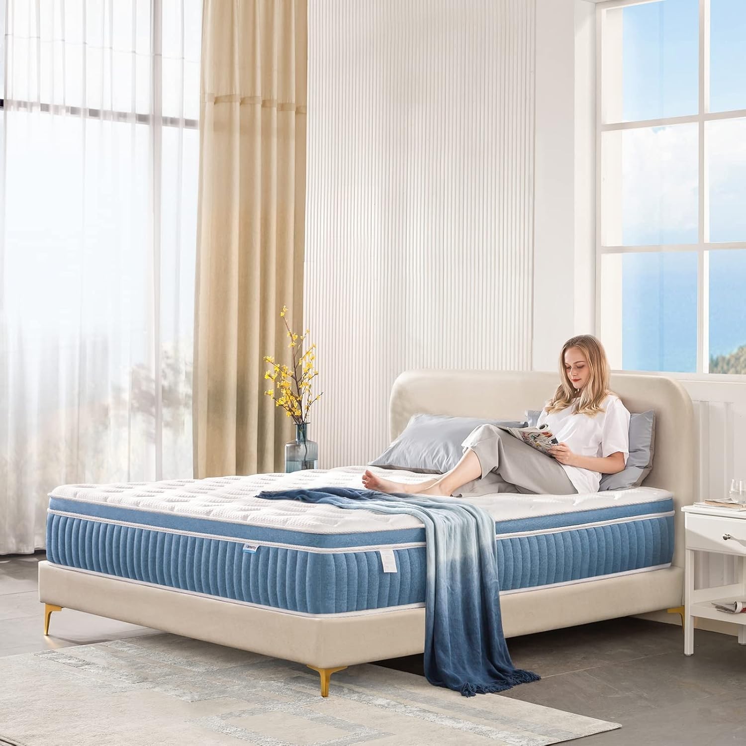 12-Inch Hybrid Gel Memory Foam Mattress in a Box – Support & Pressure Relief