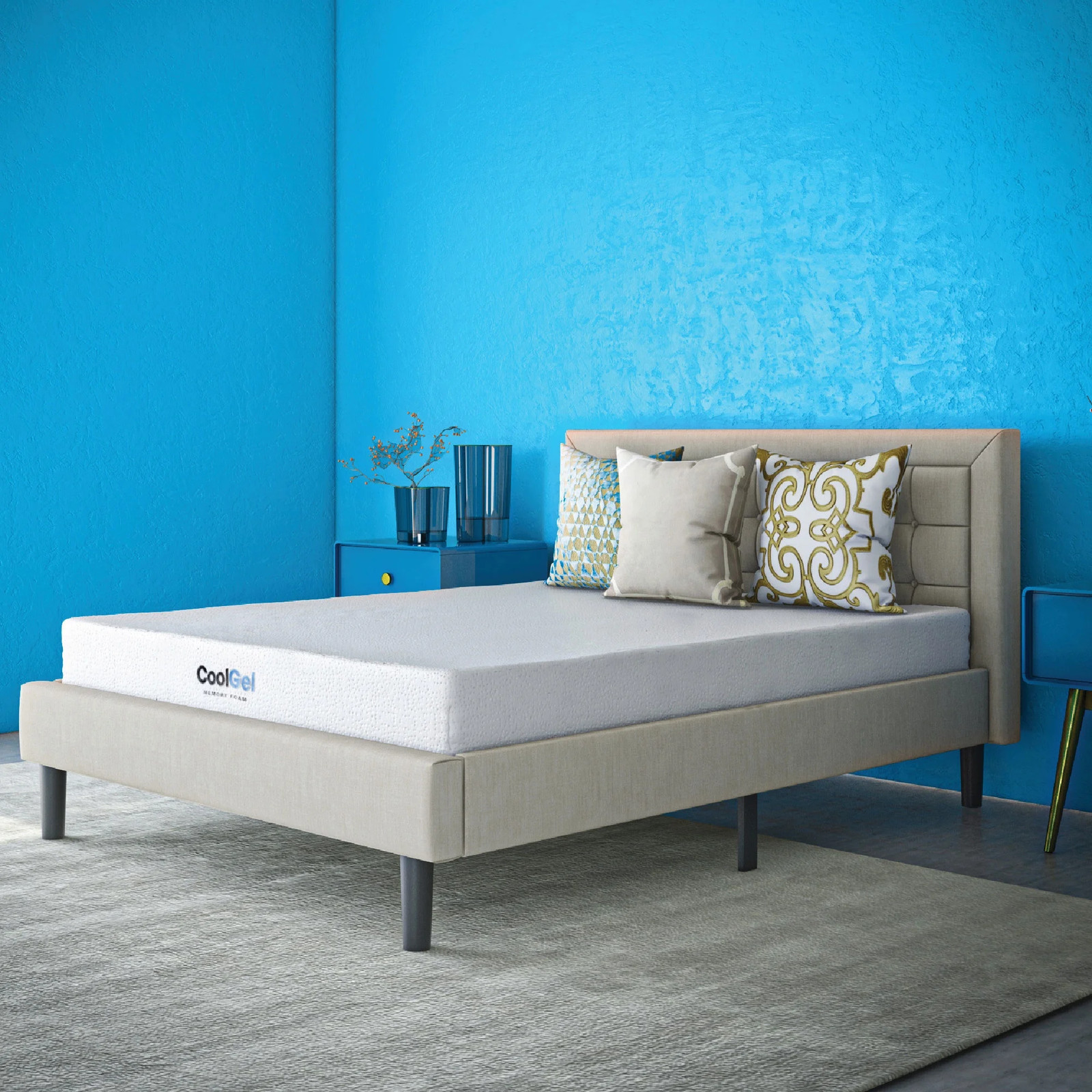 8″ Twin Medium Tight Top Gel Memory Foam Mattress, White