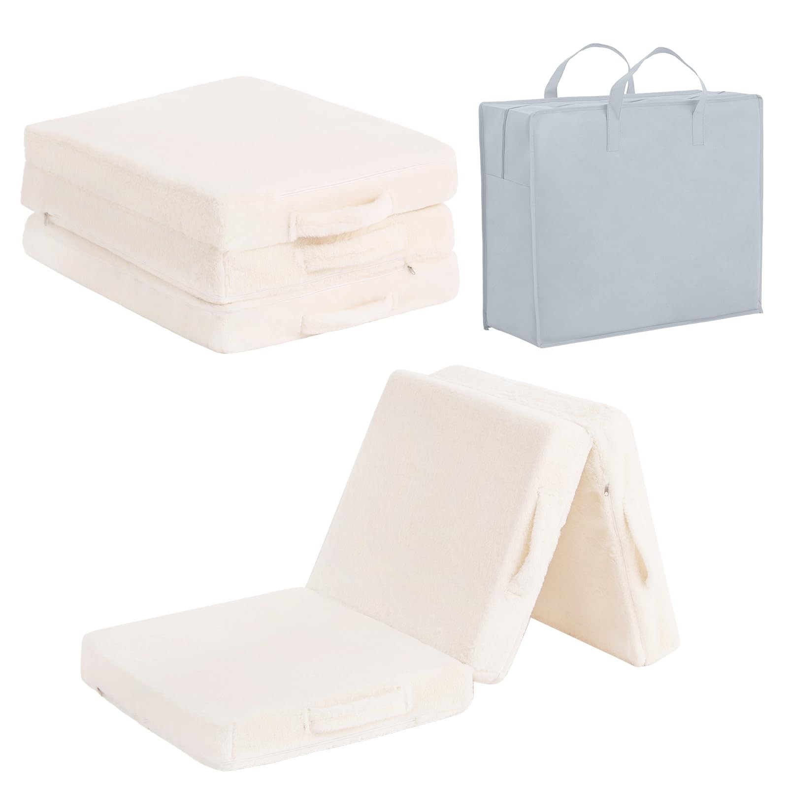 Kids Floor Mattress – Toddler Trifold Futon Mattress, Portable Foldable Play …