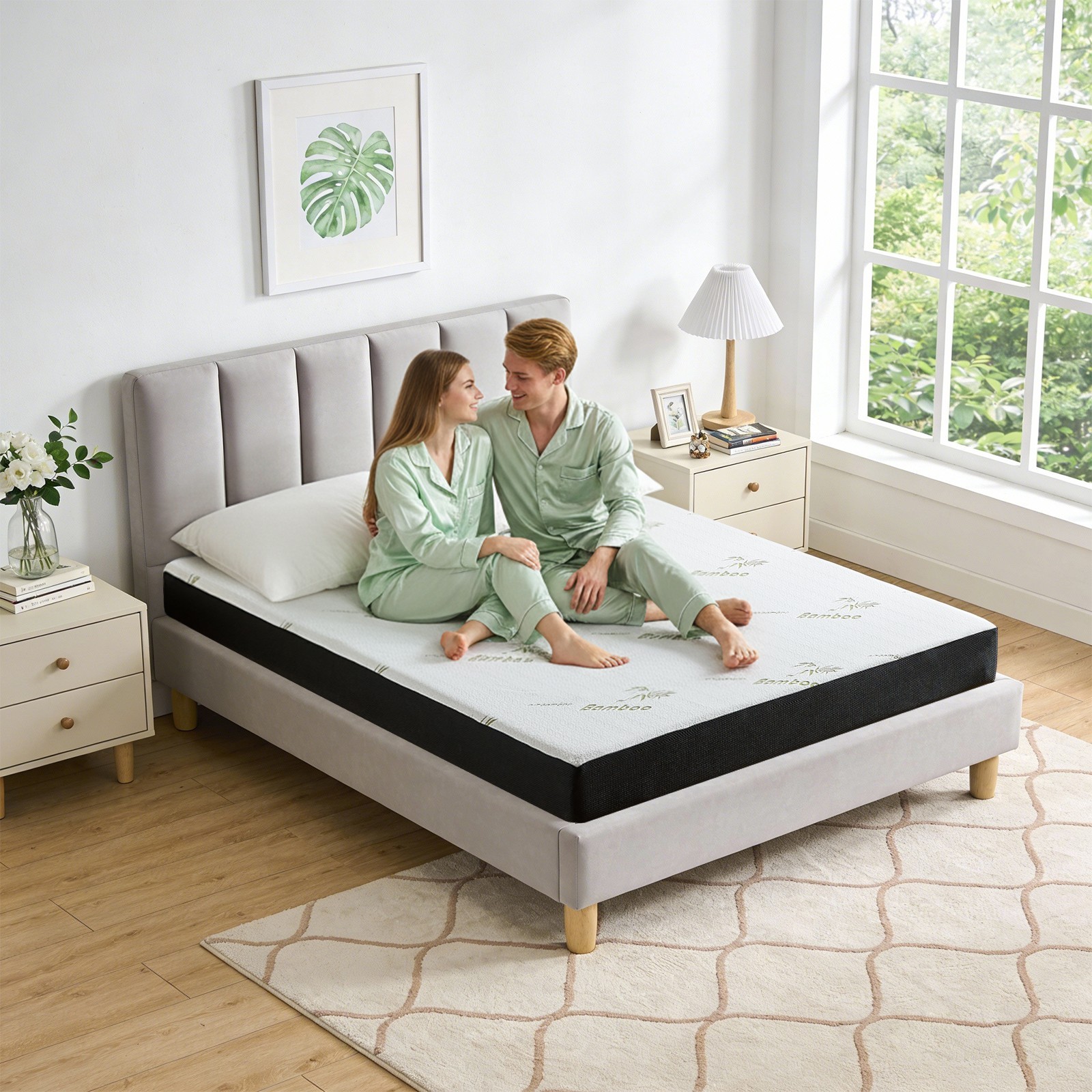 6 Inch Gel Memory Foam Mattress with Breathable Waterproof Fabric Cover in a Box