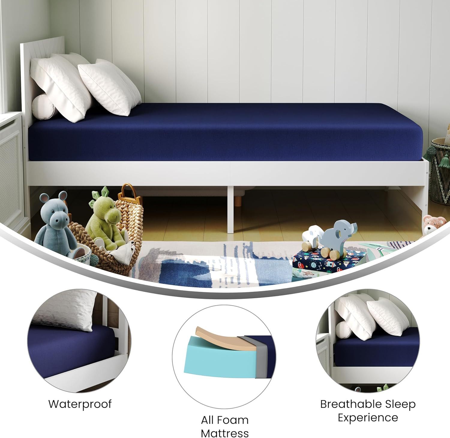 Irvine Twin XL Liquid-Resistant Memory Foam Mattress with Removable Cover