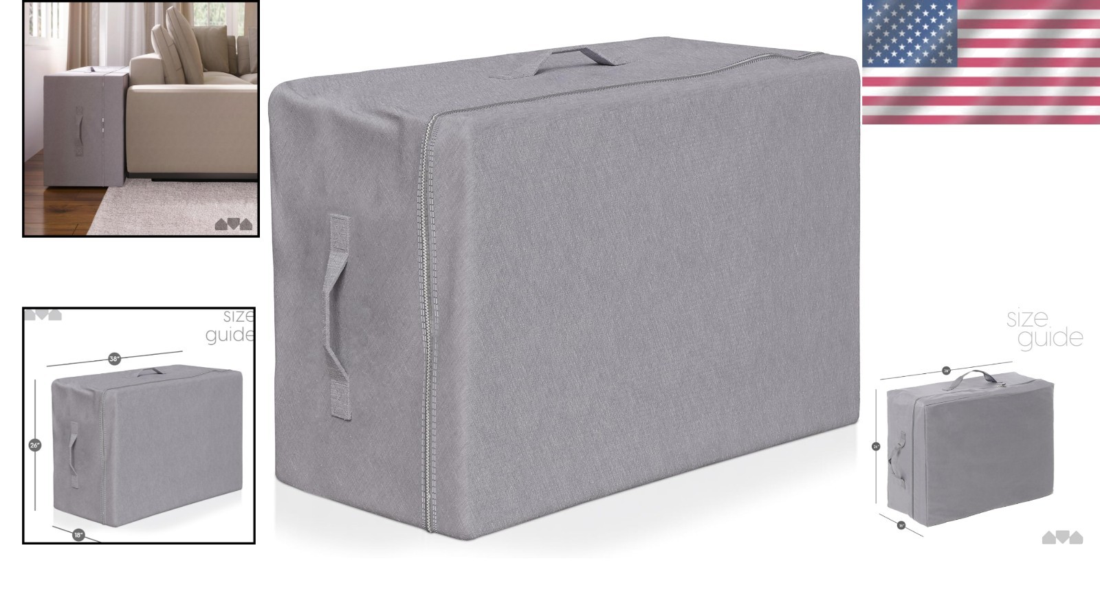 Durable Carry Case for 6 Inch Twin XL Tri-Folding Mattress