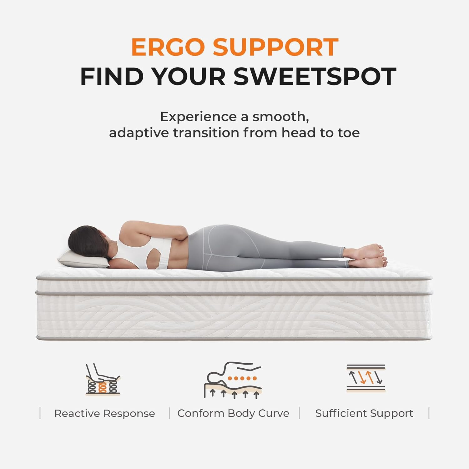 8-Inch Twin Hybrid Mattress with Comfort Foam & Pocket Springs for Pain Relief