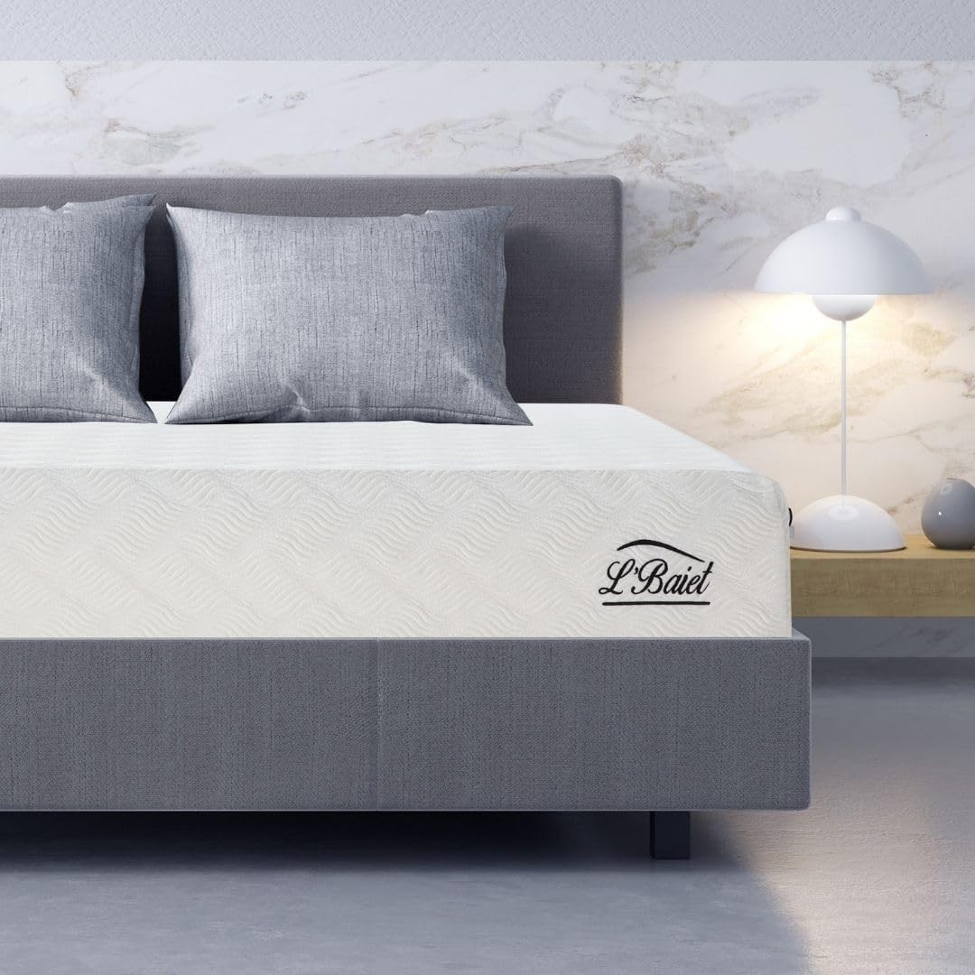 L’Baiet 8 Inch Gel Memory Foam Mattress, Twin Size – Bed in a Box – Medium Firm
