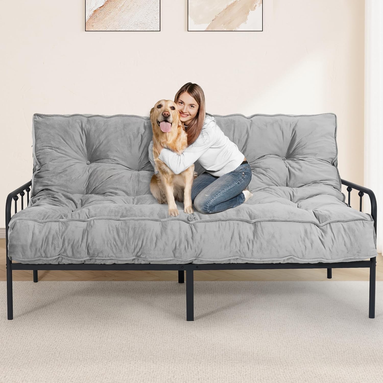 Futon Mattr Full Size 54″ x 80″, 8″ Thi Floor Mattr for Adults,