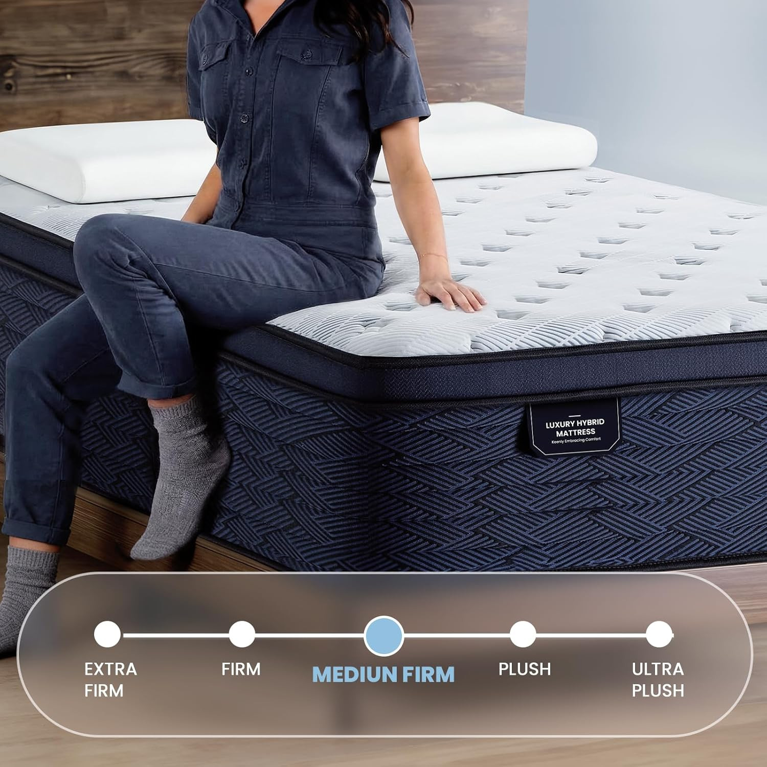 Luxury 14″ Twin XL Hybrid Mattress with Gel Foam & Euro Top for Firm Support