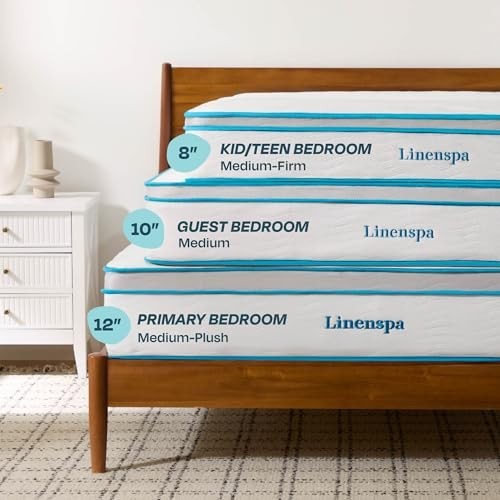 Linenspa 10 Inch Memory Foam Spring Hybrid Mattress Medium Feel Twin Size