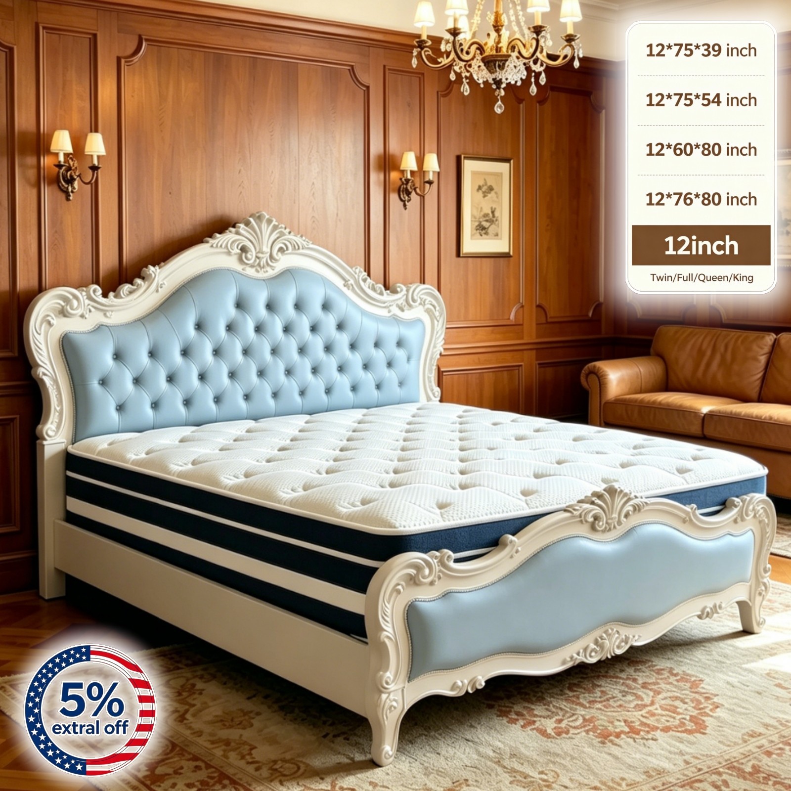 12″14″ Mattress Twin Full Queen King Size Gel Memory Foam Pocket Spring in a Box