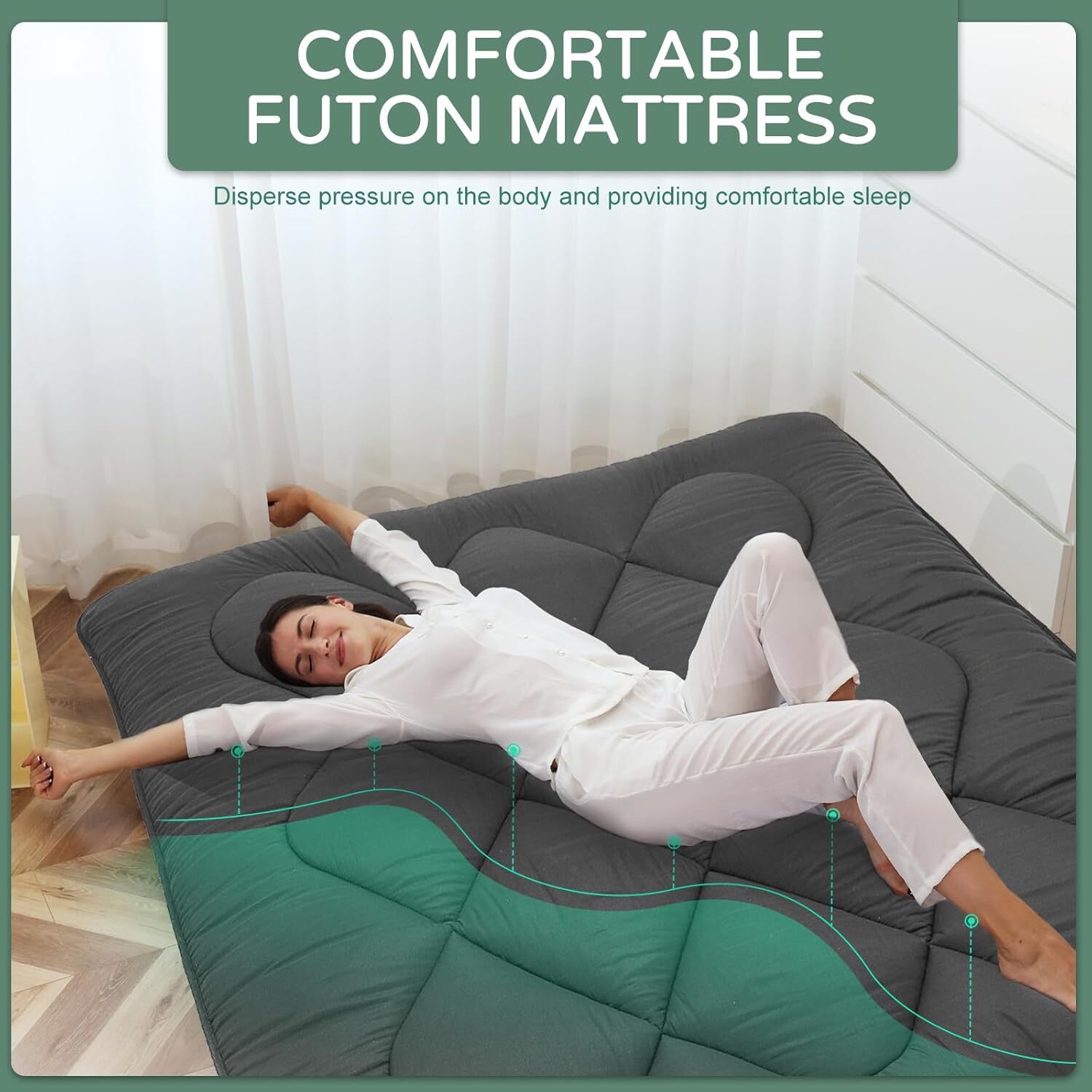 NAIZEA Memory Foam Mattress 2.5 inch / 4 inch Folding Mattress Travel Guest Mat