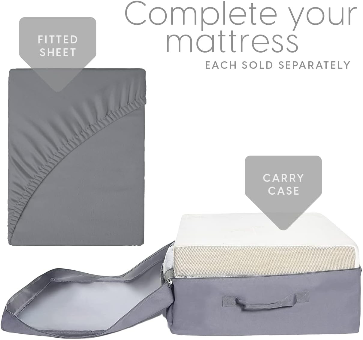 Washable Cover Full Tri Fold Mattress 75x52x4 Inches